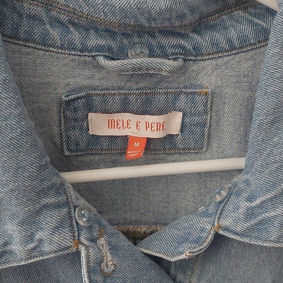Cropped Denim Jacket Light Wash 90s Y2K Streetwear Closet Staple M - Picture 2 of 6
